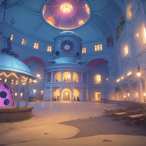 (masterpiece, best quality:1.15), (fairyland:1.1), a planetarium, projector, dome, day, dusty, sandy