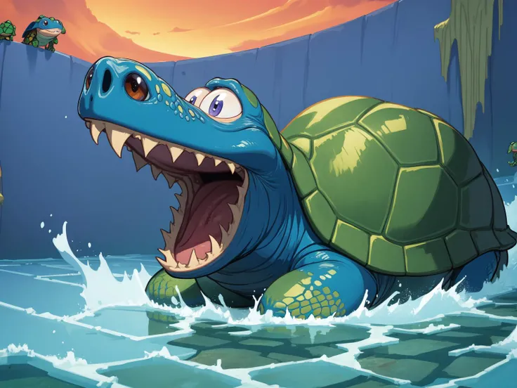 (masterpiece, best quality:1.15), (fairyland:1.1), a turtle with a shell, slow movement, reptile, land or sea-dwelling, scaly, shelled, herbivore, wrinkled, sturdy