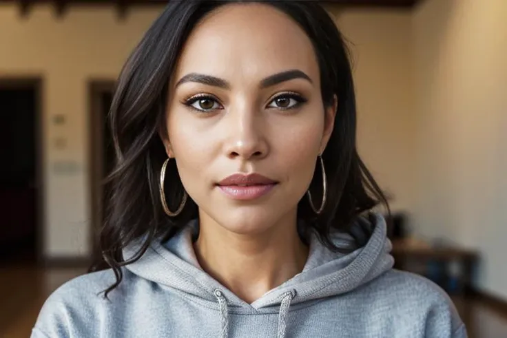 <lora:difConsistency_photo:0.7> (Cozy hoodie dress, leggings, Empress, Average Height, Narrow Hips, Heart-Shaped Face, Tan Skin, Gray Hair, silver Eyes, Wide Nose, Thick Lips, Receding Chin, Long Hair, Coarse Hair, Long Curly Hair, saggy breasts, Hoop earrings, black cream lipstick, Practicing meditation) BREAK ((photorealistic), realistic face), medium breasts, beautifully detailed woman, realistic face, detailed mouth, extremely detailed eyes_and_face, beautiful attractive face, beautiful detailed eyes, (photorealistic), pronounced feminine feature, matte eyeshadow, eyelashes, eyeliner, perfect fit body, smooth skin, dynamic posing, toned body, flat belly, perfect feminine hands BREAK color HD photo, Yashica T4 Camera, (full-body shot, high quality photo, masterpiece), HDR, 8K resolution, analogue RAW DSLR, best quality, absurdres, vivid vibrant colors, skin pores, intricate detail, (intricately detailed face_and_eyes), realistic human hands, sophisticated detail, (realistic lighting, sharp focus), centerfold, bokeh, official art, 8k wallpaper, ultra high res, professional photography kkw-ph1