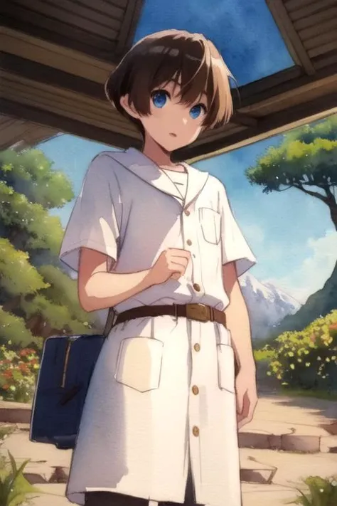 masterpiece, best quality, sketch, 1boy, solo, male focus, looking at viewer, , depth of field, (watercolor illustration, soft pastel colors:1.1), , <lora:makoto_isshiki:0.74>, makoto_isshiki, brown hair, blue eyes, camel costume, Middle Earth: A vast and ancient world, home to Elves, Dwarves, Hobbits, and Wizards, 12k resolution