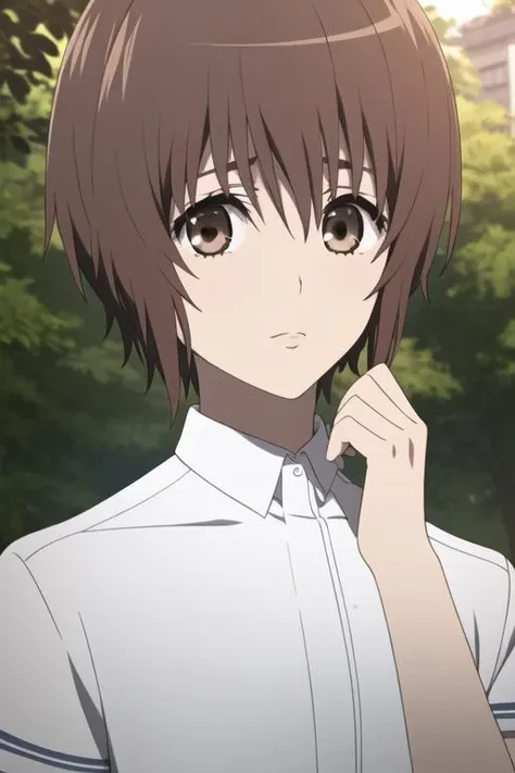 masterpiece, best quality, high quality, 1boy, solo, male focus, looking at viewer, upper body, <lora:mochizuki_yuuya:0.78>, mochizuki_yuuya, brown hair, brown eyes, bangs, school uniform, ,