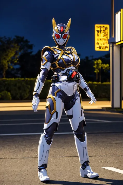 (((masterpiece,best quality))),fighting jackal raider, (1girl,solo,mature woman,large breasts,wide hips),night,full body, kamen rider, glowing red eyes, armor, jackal ears, helmet,gloves,tokusatsu, (bodysuit),breastplate,rider belt, pelvic curtain,fighting stance <lora:fighting_jackal_raider-09:0.4> <lyco:GoodHands-beta2:1.0> <lora:kamen_rider_valkyrie_RC:0.3> <lora:kamen_rider_valkyrie_LH:0.3>