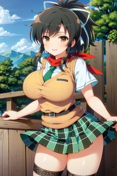 (girl:1.5), (huge tits:1.2), (solo:1.2), (adventurer:1.0)