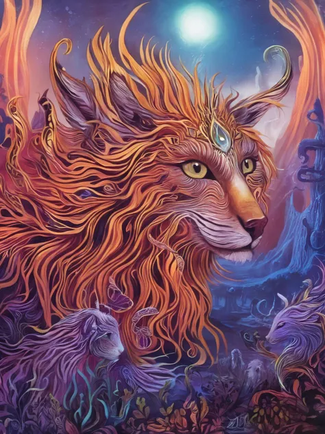 Furry beings in world of mortals, potma style, Radiant glows, mysterious mists, and vibrant palettes, <lora:Johan_Potma_Art_Style_SDXL:0.75>, Amanda Sage style, <lora:last-000002:0.5>, (high contrast), detailed,