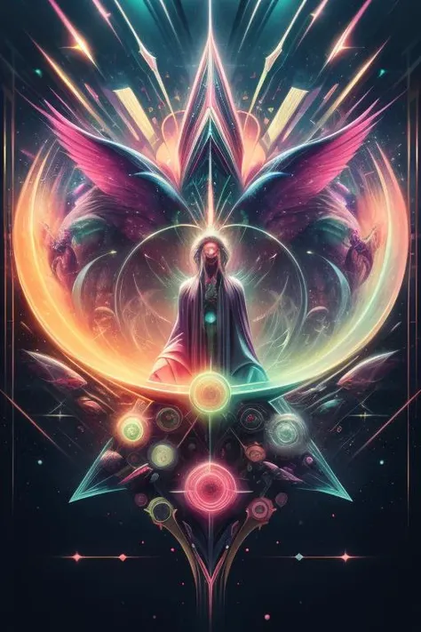 ICON COLLECTION OF ORACLES, in the style of artfully oracle,geometric abstraction,futurist illusionism,living at the edge of the future digitally geometric and the past fantasy spirit world,
masterpiece,liquid graphite,watercolor,ink fineliners,markers,hand drawn illustration,pastels,fading in and out of reality for divination,best quality absurd resolution unreal engine 5,uhd,highres,colorful,Magic Vortex,dreamlike,
lime green,neon green,pastel pink,bone white,
<lora:artfullyoracle-v1 (1):0.4>,