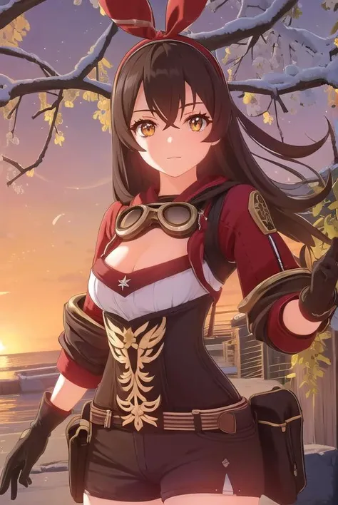 genshinamber, <lora:genshin amber ingame-lora-nochekaiser:1>,
amber, long hair, bangs, brown hair, ribbon, hair between eyes, (brown eyes:1.5), hair ribbon, sidelocks, hairband, smile, grin,
BREAK thighhighs, gloves, long sleeves, cleavage, shorts, white gloves, goggles, goggles around neck,
BREAK outdoors,
BREAK looking at viewer, (cowboy shot:1.5),
BREAK <lyco:GoodHands-beta2:1>, (masterpiece:1.2), best quality, high resolution, unity 8k wallpaper, (illustration:0.8), (beautiful detailed eyes:1.6), extremely detailed face, perfect lighting, extremely detailed CG, (perfect hands, perfect anatomy),