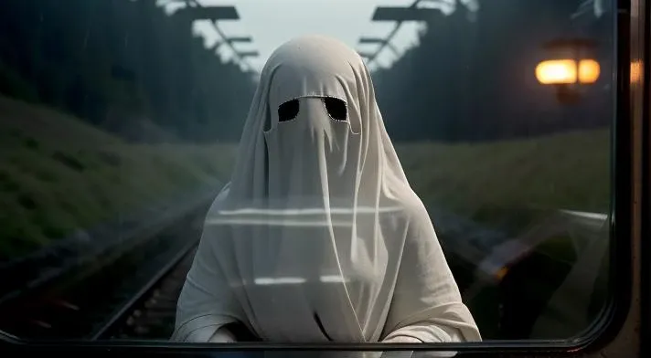 film footage of sheetghost person a surprise proposal on a scenic train ride through the mountains in a adventure film directed by sofia coppola . Thrilled and direful, shocked at the power of Artificial Intelligence. Warp drive Produce [ Arrogant|Agitation|Film footage, a desolate post-apocalyptic world traversing through an abandoned mall and theme park. Photorealistic, morbid, vivid colors.] . Pharmacy, intricate cinematography, high quality award winning movie footage. Rim Light <lora:2023-06-10 - Diagram Artstyle :1> diagram artstyle <lora:Sheet Ghost - (Trigger words are Sheetghost Person):1>