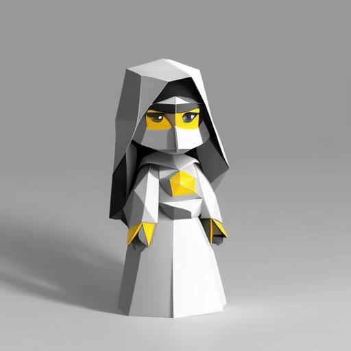 kawaii low poly (zwx woman:1.1) character, 3d isometric render, white background, ambient occlusion, unity engine