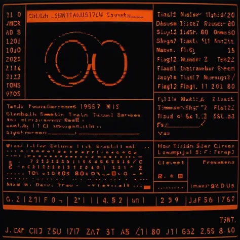analog photo of a dark 80s computer screen, <lora:Retro-UI-XL-000009:1>, Retro-UI, orange on black text and numbers, ui elements, intricately detailed, hyperrealism,