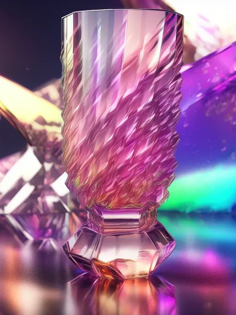 <lora:GRAALGLASS:1>whiskey glass prism, hyper-realistic, 4k, cinematic, colorful, prism, prism