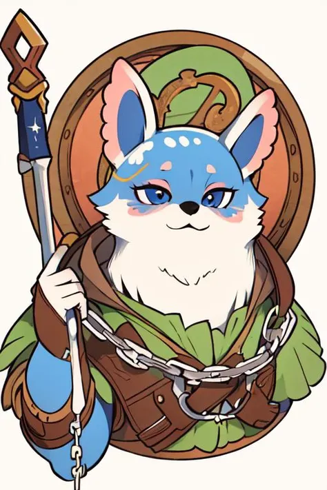 (masterpiece, best quality, hires), furry, <lora:bdoPapu:0.8>, bdopapu, front view, chainmail, illustration, solo, vendor, portrait, <lora:bestiary_style:0.8> bestiary_style