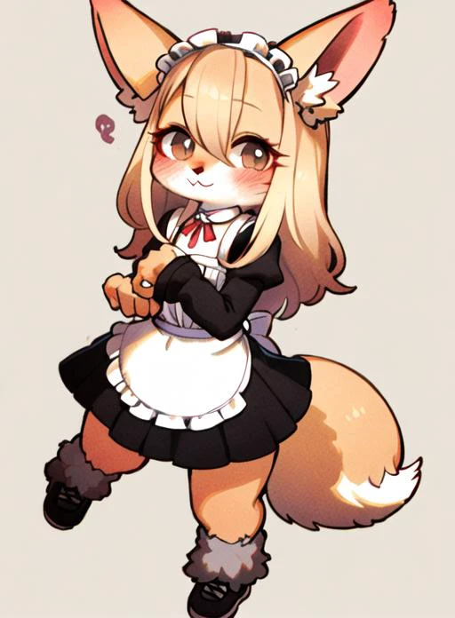 1girl, fox girl, looking at viewer, smile, maid dress, furry <lyco:rikoseStyle_v1TrainingDataEdition:1.0>