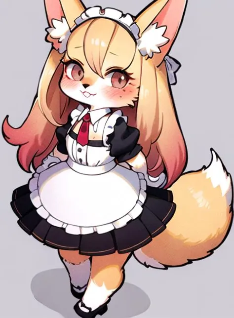 1girl, fox girl, looking at viewer, smile, maid dress, furry  <lyco:rikoseStyle_v1TrainingDataEdition:1.0>