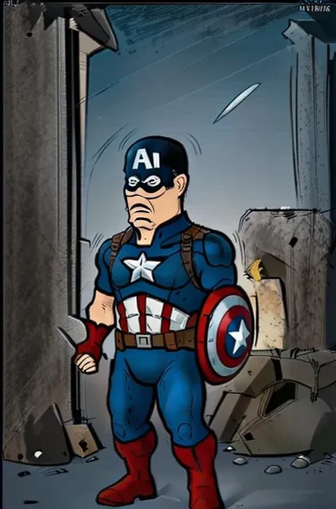 <lora:KamStyle_v1:0.85>, kamstyle, cartoon, Captain America