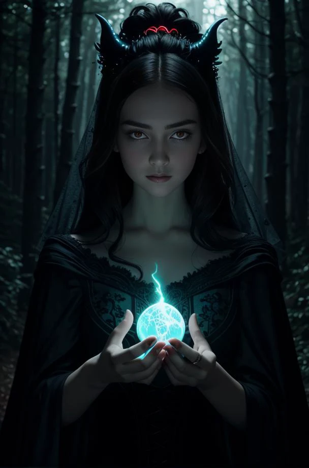 modern disney style, Tempera Painting, best quality, intricate details, ((1girl)), demon, magic, wearing a demonic dress , dark magical forest, with flowing, (((arcane)) magic), tight demon clothes, magical demonic clothing, (((flowing hairstyle))), (((glowing eyes))), wearing cloak, ((bokeh)), depth of field, <lora:Korean Doll Likeness v20:0.1>, open the palm of the hand, octane, unreal engine, 8k,
<lora:nice_hand_V1-01:1.0>,
<lora:lightAndShadow_v10:0.2>,