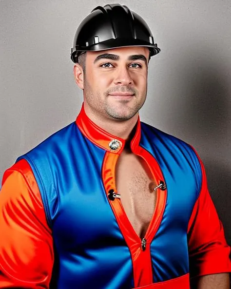 (masculine:1.3) builder wearing (dress with keyhole_cleavage:1.35) and construction helmet, (face:1.3), hair, looking at viewer, male, man
 <lora:keyholeCleavage_v10:1>, [32k|16k|best-quality], professional photo, (centered-in-frame:1.2)