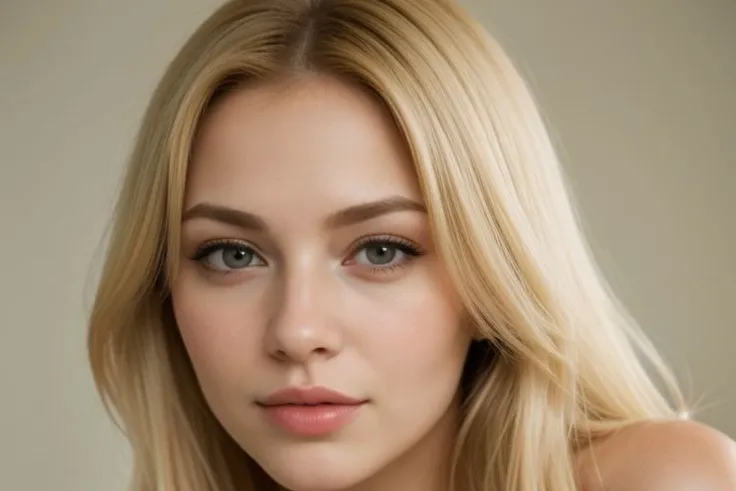 cute woman face blonde