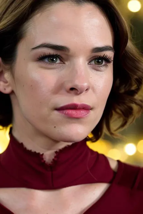 (4k, best quality, highres:1.1), (realistic, photo-realistic:1.1), DaniellePanabaker, beautiful face, nose, detailed eyes, eyelashes, upper body, red lips, thighhighs, (looking at viewer:1.5), bokeh, flawless, famous artwork, cinematic lighting, fantasy, dreamlike, prestige, luxury, enchanting