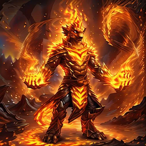 epic landscape, cave, firefalls, fire, volumetric lighting, cinematic lighting, bright colours, highly detailed, traditional media, realistic, <lora:Clothing - Ember Armor_v2:0.7> embers, glowing, burning <lora:Concept - Fire Monk_v2:0.3> f1remonk <lora:Concept - Pyromancer:0.8> <lora:CrystallineAI:0.4> crystallineAI