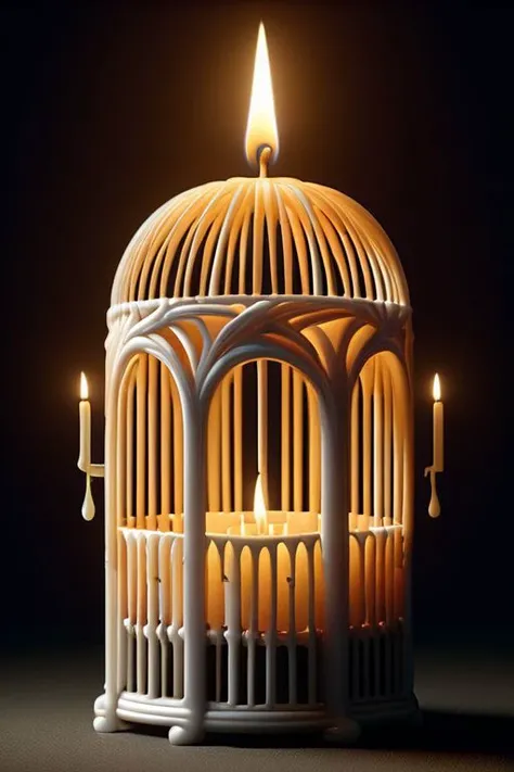 mad-candle birdcage,<lora:Candles_SDXL:0.8>,, (masterpiece, best quality, high quality, highres, ultra-detailed),