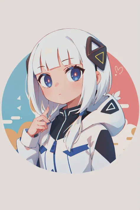 (masterpiece, best quality:1.2), solo, 1girl, ceviokafu, expressionless, looking at viewer, white jacket, hood down, long sleeves <lora:kamitsubaki_kafu:1.0>