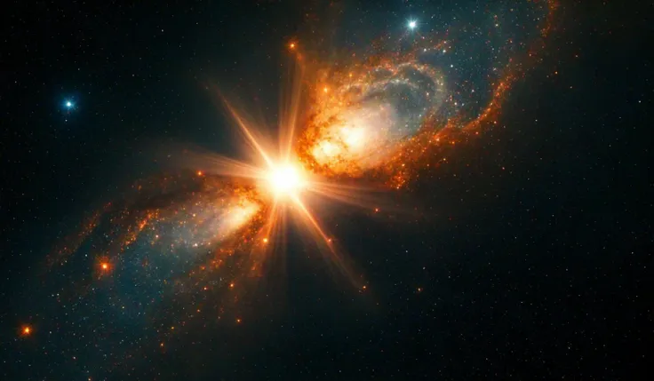 hubble shot, collision of two stars 