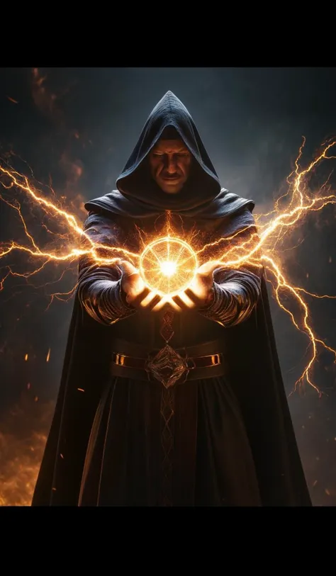 warlock showing how powerful is his magic, 4k, uhd,