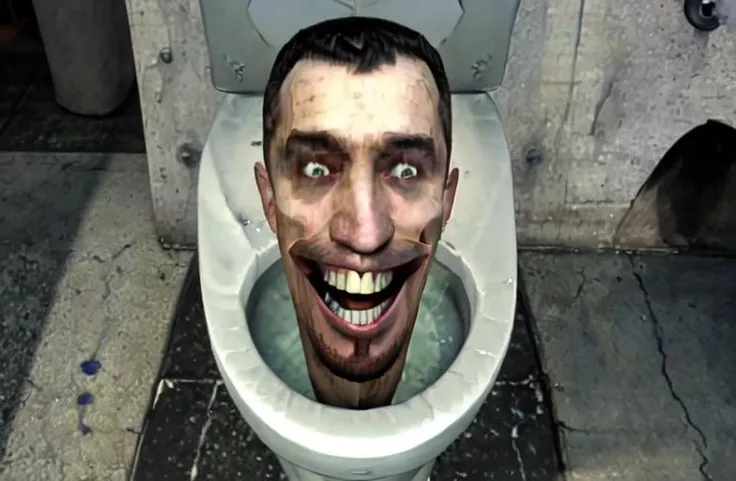 toilets with human head inside