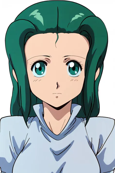 <lora:Anri001:0.7>
Anri, upper body, looking at viewer, 
1girl,green hair,aqua eyes,
forehead,
white background,