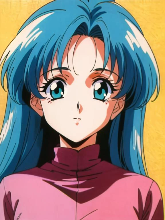 <lora:anri001:0.7> masterpiece, anri, 1girl, green hair, forehead, aqua eyes, solo, long hair, <lora:add_detail:0.5>, <lora:noline:0.3>, <lora:boldline:-0.3>, (1980s style:1.3), (anime: 0.91), beautiful eyes, beautiful face, upper body,