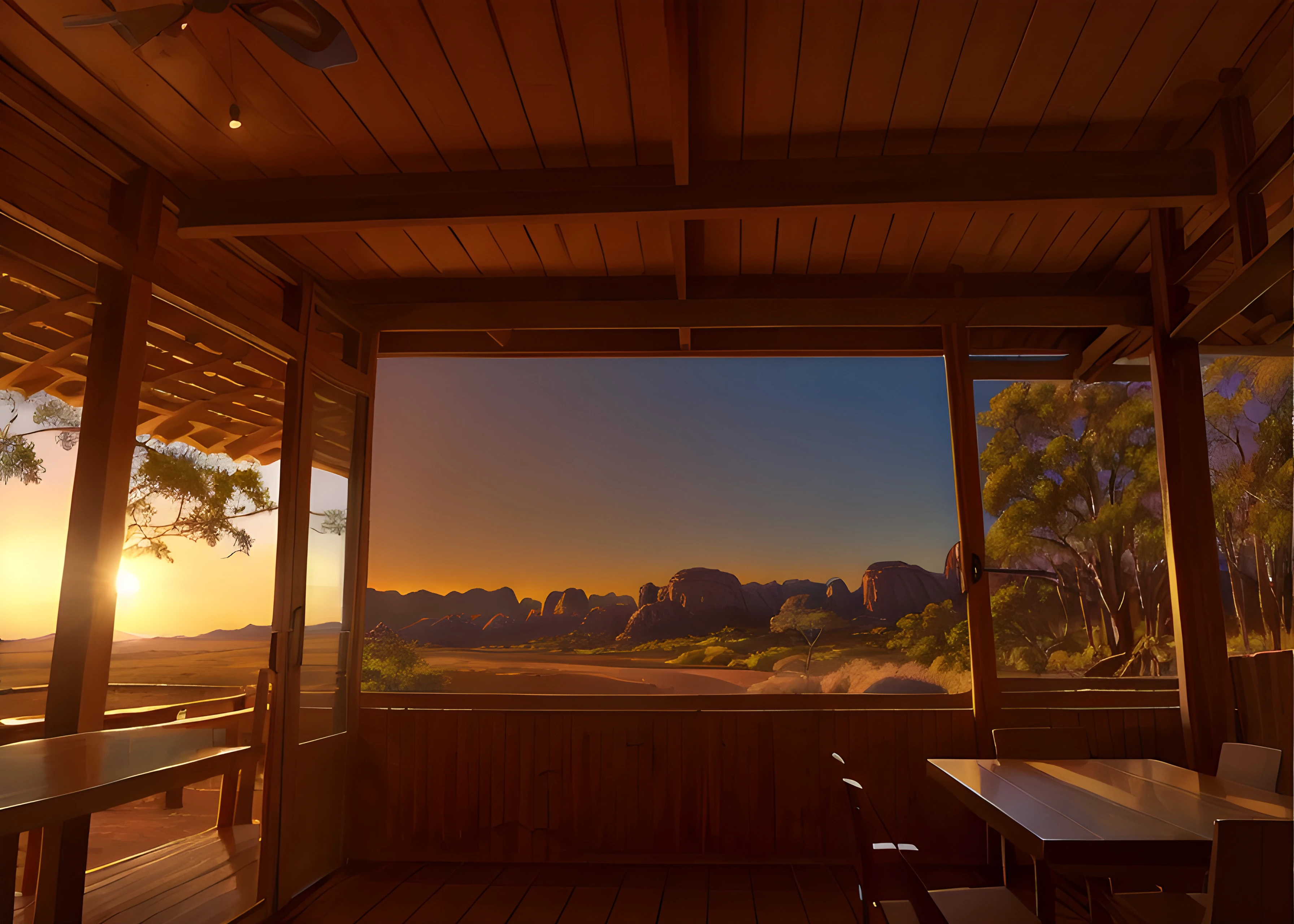 australian outback at sunset