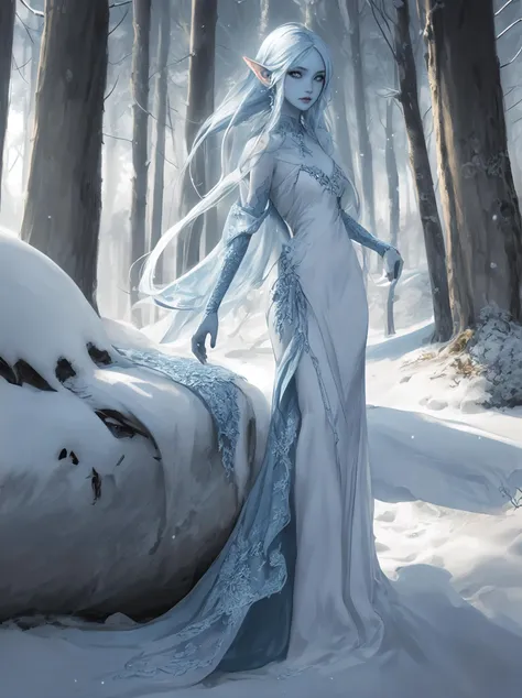 ((soft lighting))
deviantart hd, artstation hd, concept art, ((snowy forest background)).
attractive elf, wearing elegant Christmas gown, beautiful eyes,  elegant shoes
(((no background)))      <lora:blue247:1> 1person blue_skin