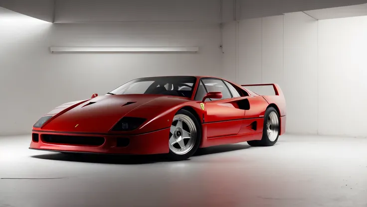 red FerFourty in a photo studio, pure white background even lighting, 1 car, <lora:FerFourty:.8>