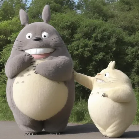 <lora:Totoro:1>, Totoro, big smile, 1 creature, ((no human)), fluffy, cute