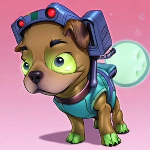 evang, a Cute puppy in a space suit