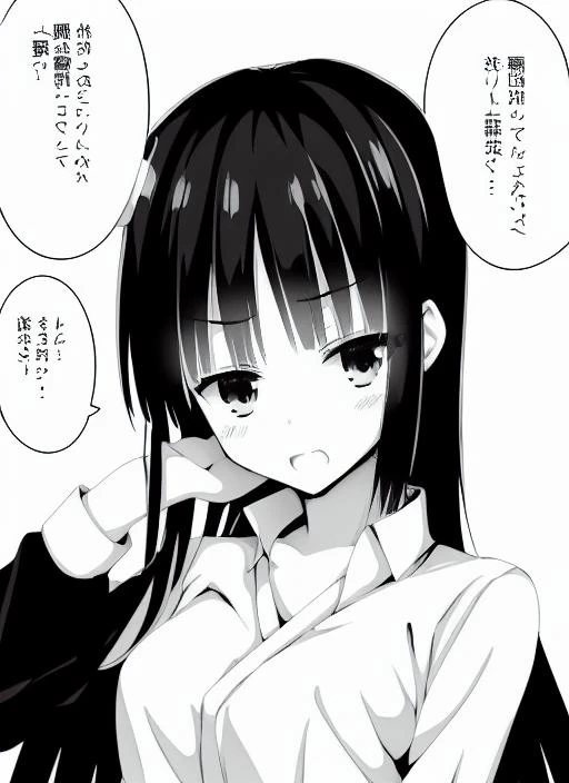 Natsume 1girl, (black and white comic style), (scratching head), dynamic pose, low detail comic, hand on head,
hires, high quality, 4k high resolution