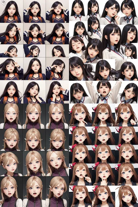 (multiple poses ), (multiple expression:1.5),
