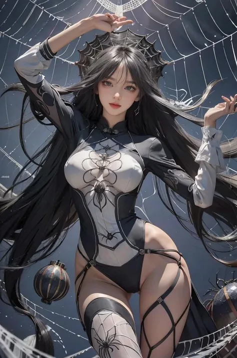 1girl,solo,(white long hair),official art,unity 8k wallpaper,ultra detailed,beautiful and aesthetic,best quality,realistic,(zentangle, mandala, tangle, entangle),(fractal art:1.3),(ecstasy of silk:1.2),(spider web:1.4),chain,extremely detailed,dynamic angle,epic composition,the most beautiful form of chaos,elegant,a brutalist designed,vivid colours,romanticism,zhongfenghua <lora:zhongfenghua:0.6> grey mist,<lora:LowRA:0.5>,