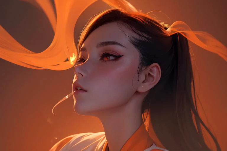highly insanely detailed, masterpiece, top quality, best quality, highres, 4k, 8k, RAW photo, (very aesthetic, beautiful and aesthetic),
face focus,
Puffy Smoke,smokeanywhere,smoke,magic smoke,summoning smoke,wisps of smoke,
(1girl:1.3), 1other,
(pure orange background,transparent background:1.2),âââ
