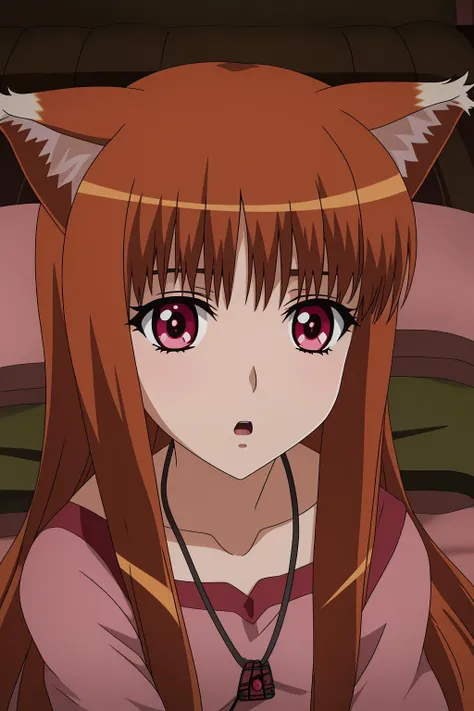 Score_9, Score_8_up, Score_7_up, Score_6_up, Score_5_up, Score_4_up, source_anime, anime style, anime screencap, 1girl, holo, cum on face