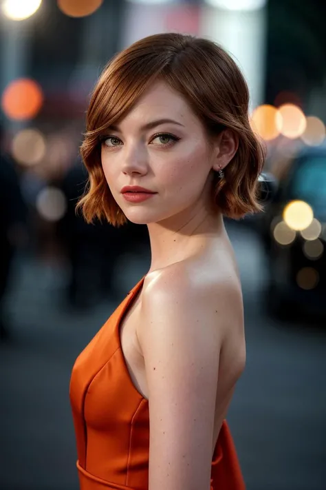 photo of beautiful (emst0ne-135:0.99), a woman with perfect hair, wearing Road Sign Orange (one-shoulder dress:1.1), (movie premiere gala:1.1), cute, (paparazzi in background), (eyeliner, painted lips), modelshoot style, (extremely detailed CG unity 8k wallpaper), professional majestic photography, (Leica M6 Camera), 85mm, exposure blend, hdr, faded, extremely intricate, High (Detail:1.1), Sharp focus, dramatic, soft cinematic light, (looking at viewer), (detailed pupils), 4k textures, elegant, ((((cinematic look)))), soothing tones, insane details, hyperdetailed, low contrast, (epicPhoto)