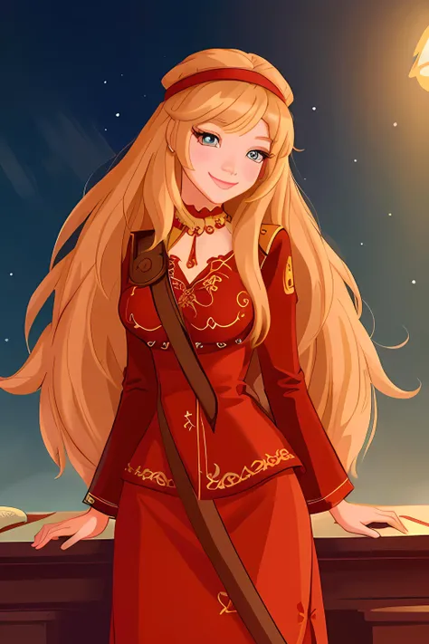 Alyonushka, best illustration, illustration, masterpiece, best quality, ultra-detailed, <lora:Alyonushka:0.7>, smiling,
