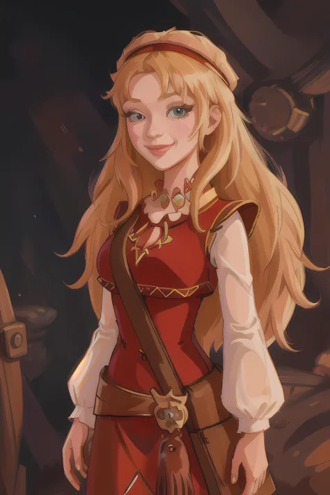Alyonushka, best illustration, illustration, masterpiece, best quality, ultra-detailed, <lora:Alyonushka:0.7>, smiling,