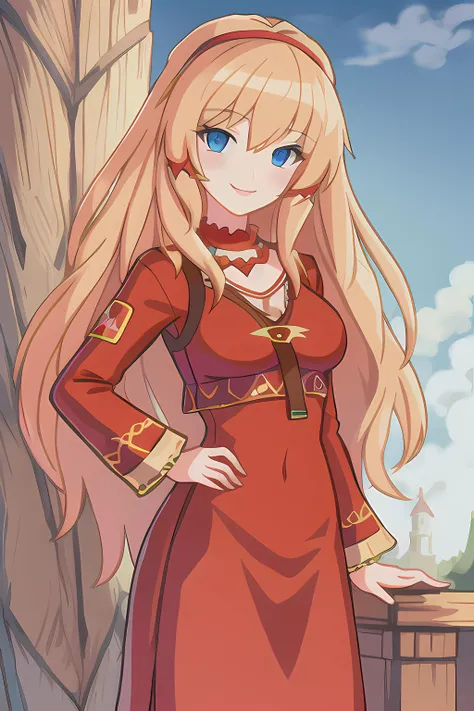 Alyonushka, best illustration, illustration, masterpiece, best quality, ultra-detailed, <lora:Alyonushka:0.7>, smiling,