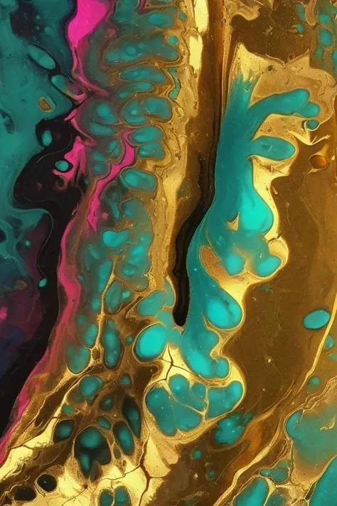 <lora:PsychedelicFluids:0.8> psychedelicfluids, (((polished gold nugget))), gemstones embedded in polished marble, ((turquoise and gold)), laser prism spectrum gradient back lighting, highlights, reflections,