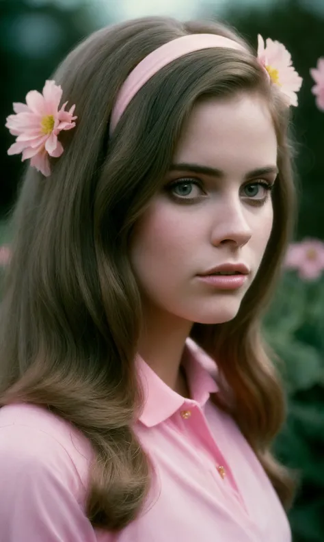 1980s, photo of 19 years young woman, [lana( :0)rhoades|avril( :0)lavigne|lana( :0)del( :0)rey] face focus, closeup, RAW,
masterpiece, realistic, hyper realistic, muted color, film grain, looking at viewer, polo's pastel perfection looking  casual soft colors, fascinating, wearing Magenta dress, hair ornament flower, (beautiful:0.7),
garden at background