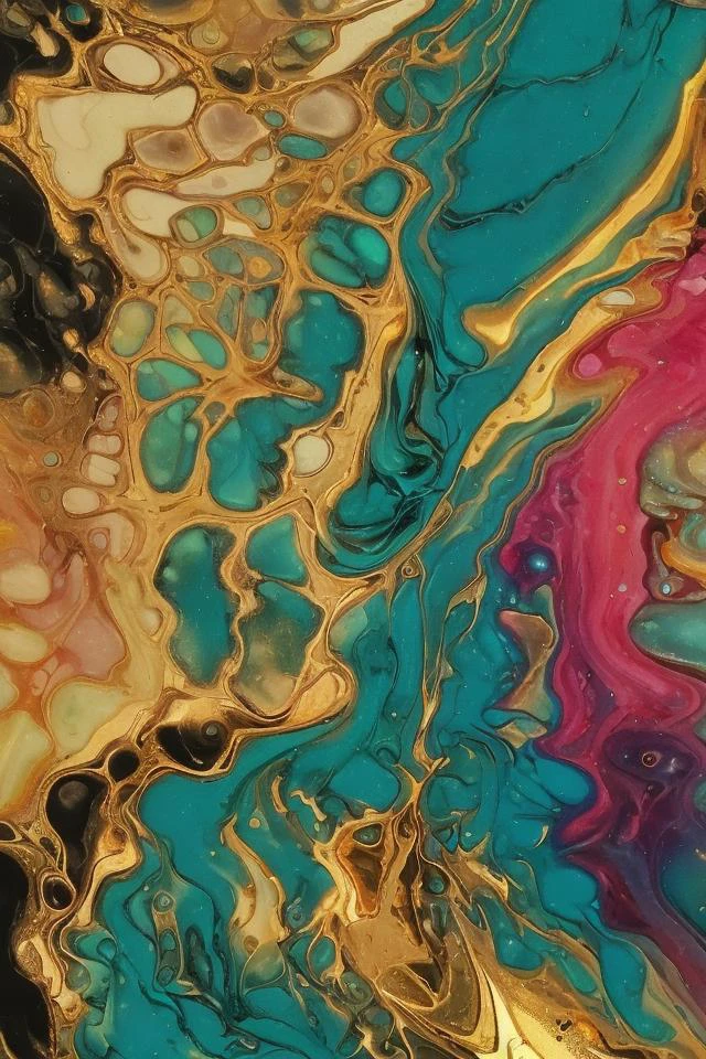 <lora:PsychedelicFluids:1> psychedelicfluids, (((polished gold nugget))), gemstones embedded in polished marble, ((turquoise and gold)), laser prism spectrum gradient back lighting, highlights, reflections,