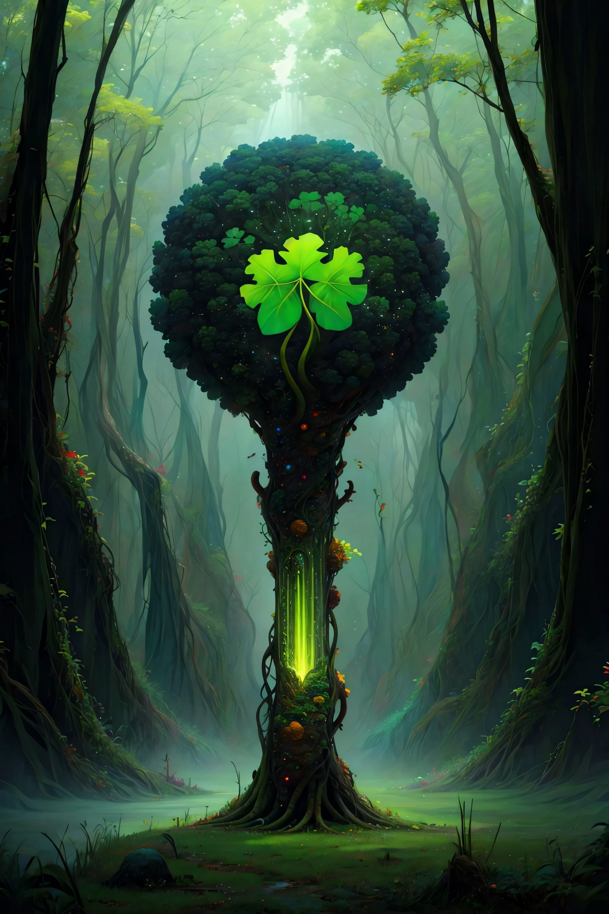 (masterpiece, top quality, best quality, official art, beautiful and aesthetic:1.2), a green shamrock, (no humans:2), <lora:StarkJourney:1.0>