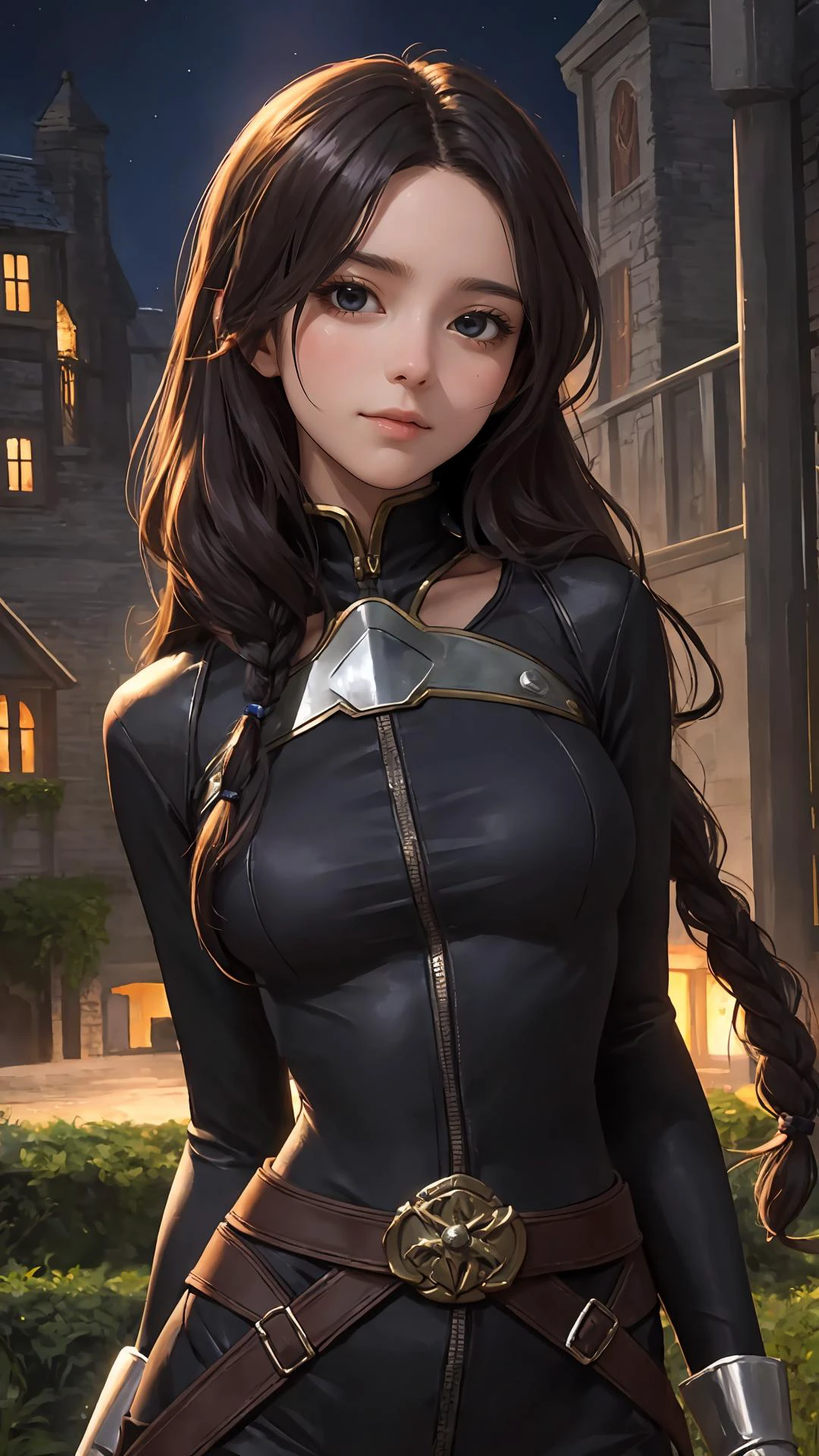 (masterpiece), (best quality), looking at viewer,
(wavy hair:0.8), long hair, (character on front:1.1),
{girl|lady}, night, outdoors, shiny skin, fantasy,
{knight|warrior|rogue},