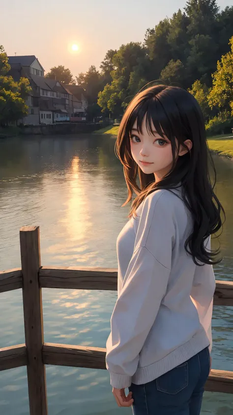 (masterpiece),
(best quality),
looking at viewer,
(wavy hair:0.8),
lady,
town, dawn, outdoors,